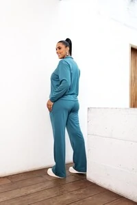 calca reta soft moletinho com amarracao frontal upper