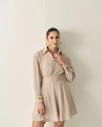 vestido curto camisa chemise quebela