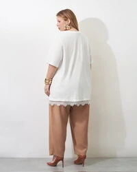 t shirt malha de algodao com barra chantily renda kayla