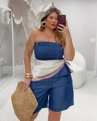 Bermuda jorts tencel com elastico cos costas brunf provador