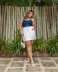 pre venda saia shorts bolso nervuras alfaiataria sarjada mr fr