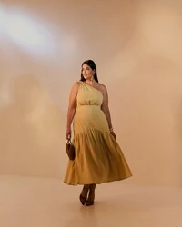 vestido midi colise algodao quebela