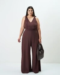 macacao decote v com argola ombro quebela