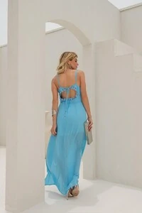 pre venda vestido longo decote v crepe rosamili