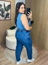 calca mom marmorizada cordao jeans