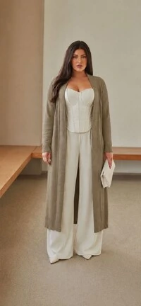 cardigan alongado tricot modal planet