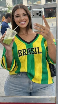 pre venda blusa tricot bicolor brasil planet