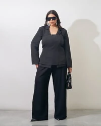 blazer risca de giz alfaiataria kayla