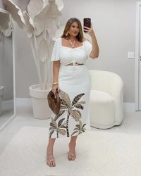 Pre venda saia midi duas