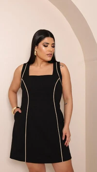 vestido lina crepe scuba com elastano upper