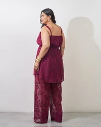 calca crepe com forro de shorts crepe trabalhado juli kayla