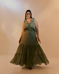 conjunto em crepe ggt com lurex chuvisco quebela