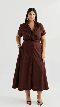 Vestido nozinho tricoline com elastano quebela