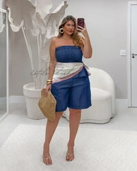Bermuda jorts tencel com elastico cos costas brunf provador