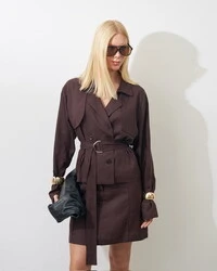 Casaco trench coat faixa kayla
