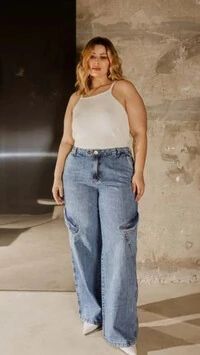calca jeans cargo diagonal izzat