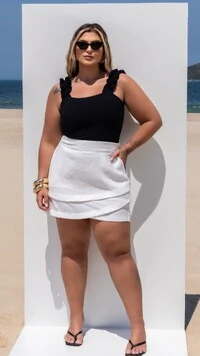 pre venda saia shorts embutido alfaiataria sarjado mr fr