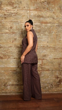 pre venda calca alfaiataria risca de giz loren upper