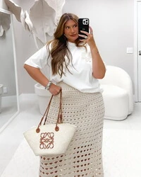 Saia tricot modal colmeia midi planet