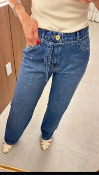 calca jeans izuz wide leg azul
