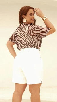Blusa de tule zebra poliamida upper