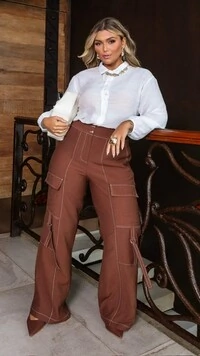 Pre venda calca alfaiataria sarjada prespontado mr fr