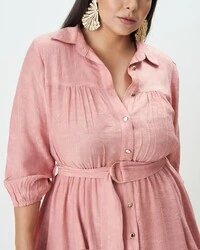 vestido chemise midi paisley quebela