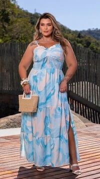 pre venda vestido longo estampado amarelo mr fr