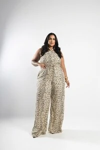 pre venda calca reta crepe italy animal print sutileza milan