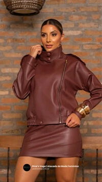 pre venda jaqueta over couro season divas