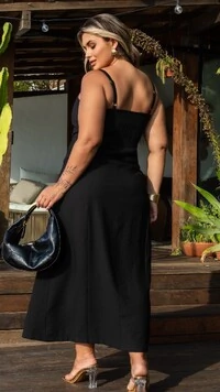 Pre venda vestido midi sendoriale fivelas mr fr