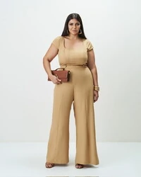 macacao decote quadrado com recortes em alfaiataria e forro quebela