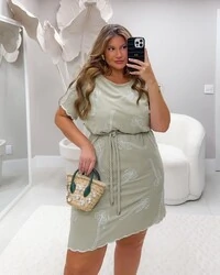vestido amara estampa cey bordado line 100% poliester upper
