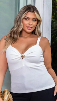 pre venda blusa regata canelada com fivela busto mr fr