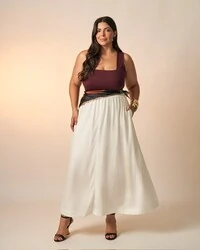 saia viscose e linho clea midi kayla