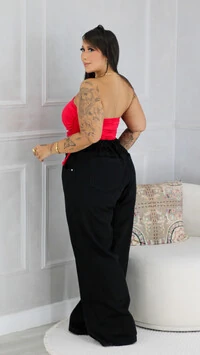 Calça wide black fofinha