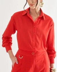 conjunto camisa e calca linho quebela