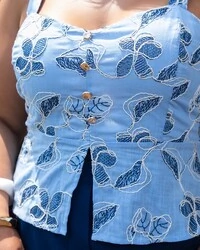 Blusa algodao bordado alca mr fr