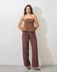 blusa tomara que caia alfaiataria risca de giz kayla