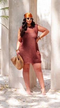vestido tricot curto planet