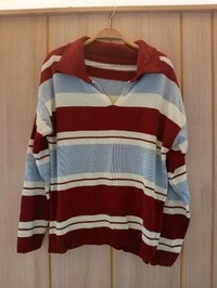 blusa tricot polo acrilico camila mix listras planet