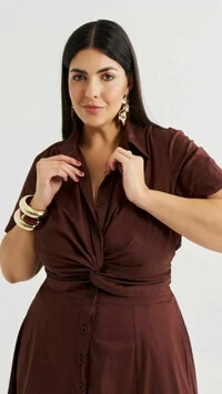 Vestido nozinho tricoline com elastano quebela