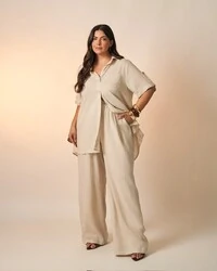 camisa nalu viscose e linho kayla