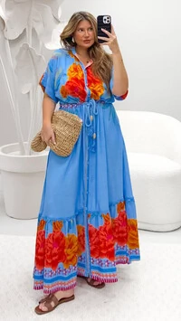 Vestido viscolinho estampado flor viva doce