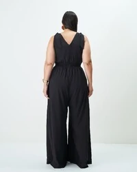 macacao decote v com argola ombro quebela