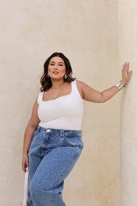 calca jeans widleg strass f provador
