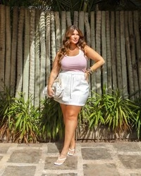 pre venda saia shorts bolso nervuras alfaiataria sarjada mr fr