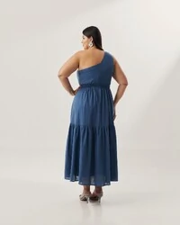 vestido midi colise algodao quebela