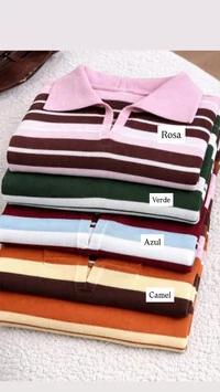 Blusa tricot polo listras nah planet