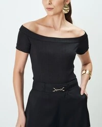 pre venda blusa cropped midi canelada quebela